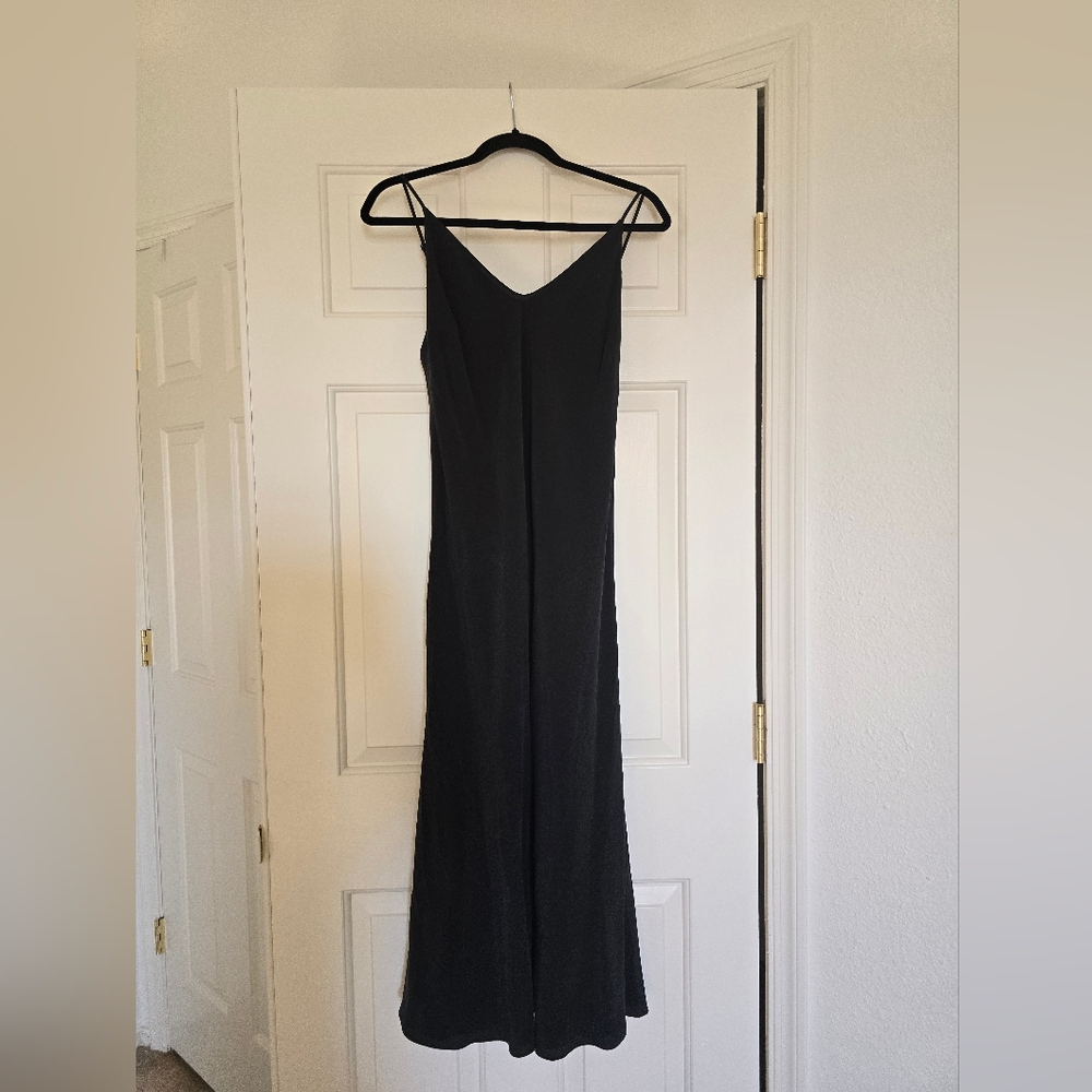 Aritzia Wilfred Black Maxi Slip Dress 100% Silk Small New